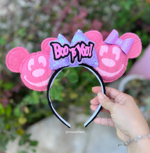 Load image into Gallery viewer, Pink Pumpkin Mouse Ears Headband