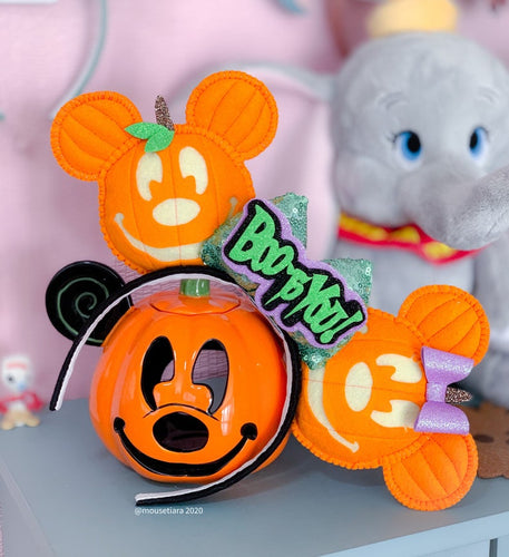 Orange Pumpkin Mouse Ears Headband
